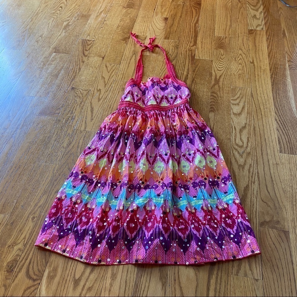EUC so cute for summer girls halter dress size 16 with tie back